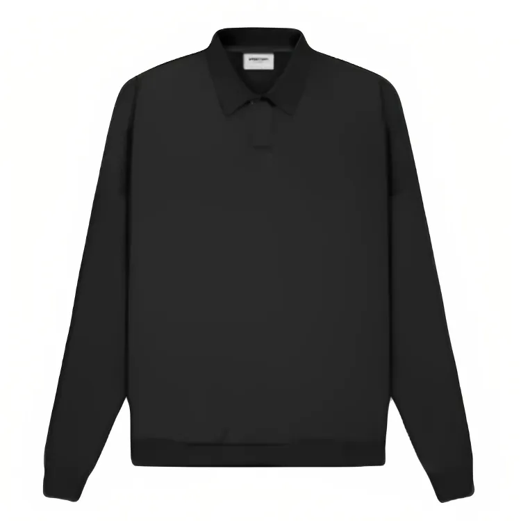 Black Long Sleeve Polo Essentials Sweatshirt