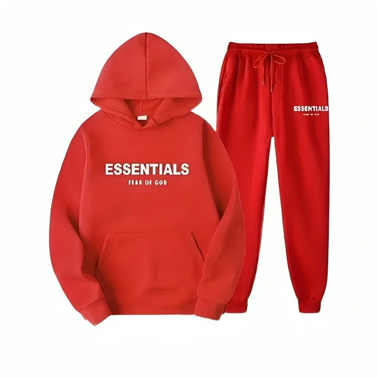 Essentials Fear of God Red Tracksuits