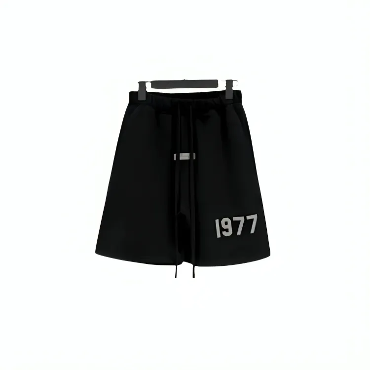 Fear of God Essentials 1977 Logo Shorts Black