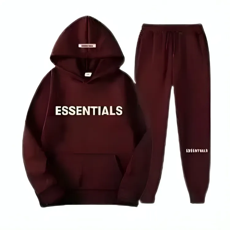 Maroon Fear Of God Essentials Tracksuit