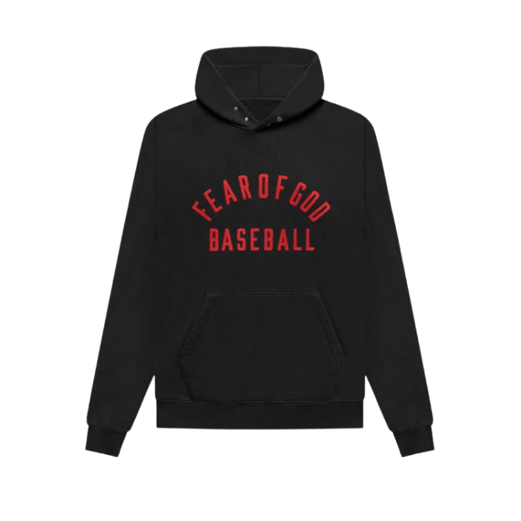 Essentials Fear of God Baseball Black Hoodie